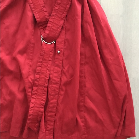 Pink Tartan Cherry Red Retro Midi Button-Up Dress w Subtle Ruffle Detail - Picture 2 of 8